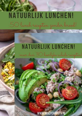 Combinatie van lunchen met salade recepten en lunchen zonder brood recepten. Ebook met lunchsalade recepten en lunchen zonder brood recepten. 80 recepten